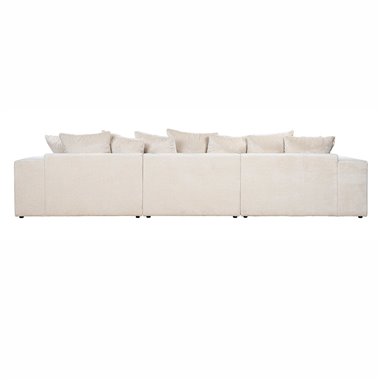 Sofa Alcazar 3 seater + lounge left/right white chenille (Bergen 900 white chenille)