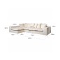 ALCAZAR Sofa 3 osobowa narożna prawa/lewa 360cm / S5135 WHITE CHENILLE