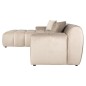 CUBE Sofa narożna 3 osobowa lewa velur 325cm / S5136 KHAKI VELVET