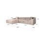 CUBE Sofa narożna 3 osobowa lewa velur 325cm / S5136 KHAKI VELVET