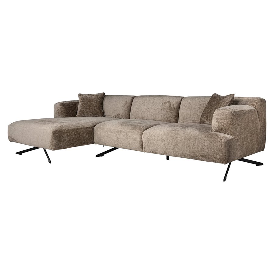 Sofa Donovan 3-osobowa + lewy szezlong (Bergen 104 szary beżowy szenil) - Richmond