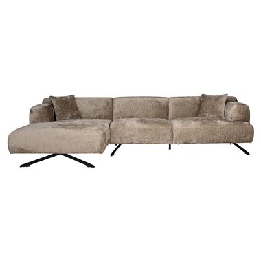 Sofa Donovan 3-seats + lounge left (Bergen 104 taupe chenille)