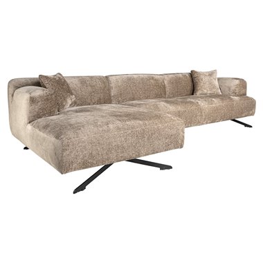 Sofa Donovan 3-seats + lounge left (Bergen 104 taupe chenille)