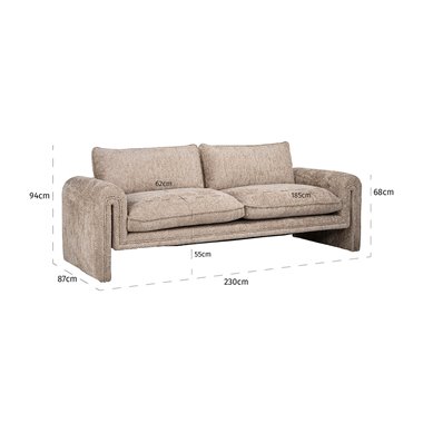Sofa Sandro lovely beige (Be Lovely 170 Beige)