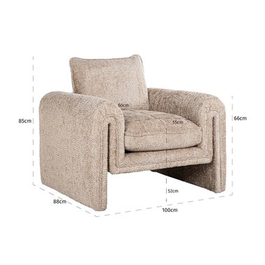 Easy chair Sandro lovely beige (Be Lovely 170 Beige)