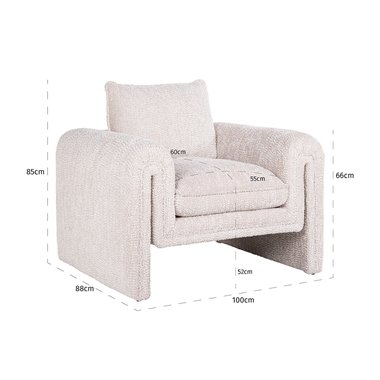 Easy chair Sandro lovely cream (Be Lovely 11 Cream)