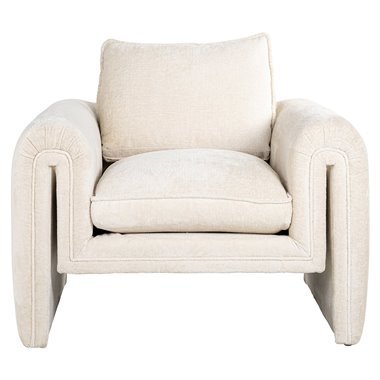 Easy chair Sandro white chenille (Bergen 900 white chenille)