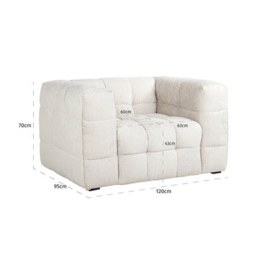 Easy chair Merrol cream fusion fire retardant (FR-Fusion 02 Cream)