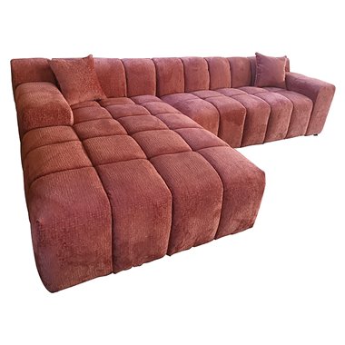 Sofa Cube 3 seater + lounge left (Fusion 92 Blush)