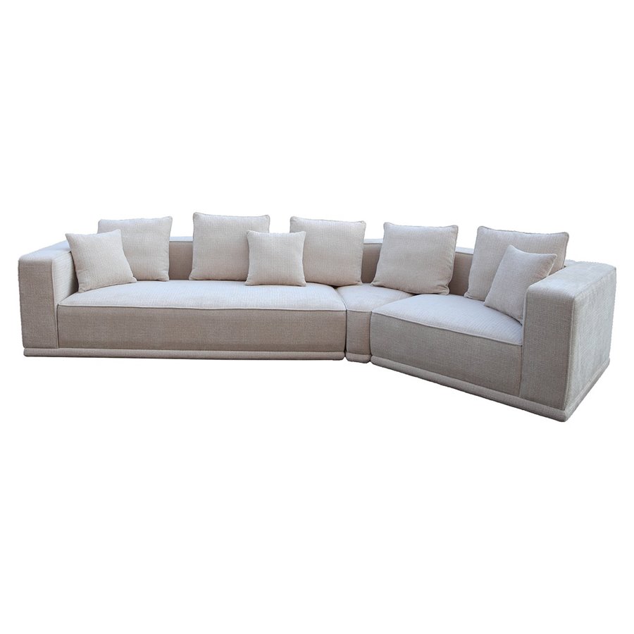 Sofa Lusso 4-seats beige chenille (Niagara 902 beige) - Richmond