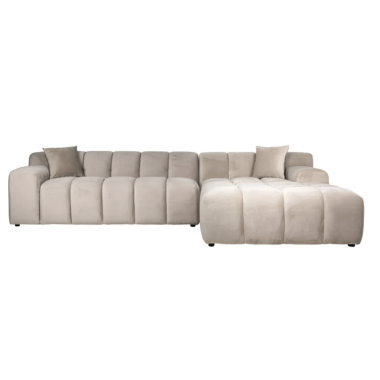 CUBE sofa narożna 3 osobowa prawa velur 235cm / S5137 KHAKI VELVET