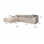 CUBE sofa narożna 3 osobowa prawa velur 235cm / S5137 KHAKI VELVET