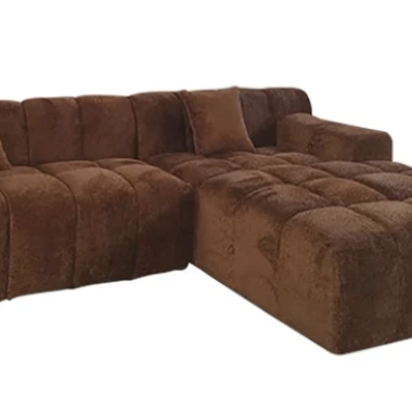 CUBE Sofa narożna 3 osobowa prawa welur 235cm / s5137 LOVELY CINNAMON