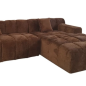 CUBE Sofa narożna 3 osobowa prawa welur 235cm / s5137 LOVELY CINNAMON