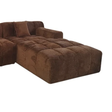 CUBE Sofa narożna 3 osobowa prawa welur 235cm / s5137 LOVELY CINNAMON