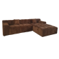 CUBE Sofa narożna 3 osobowa prawa welur 235cm / s5137 LOVELY CINNAMON