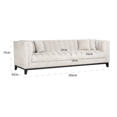 BEAUCHAMP Sofa tapicerowana 255cm / S5134 CREAM UNICORN