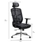 Amstyle Fotel biurowy obrotowy czarna siatka 68cm / SPM1.450