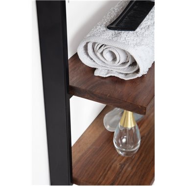 Półka ścienna 35x70x15 cm Sheesham Lite drewno / metal Półka wisząca Industrial | Projekt pływającej półki prostokątnej | Półka 