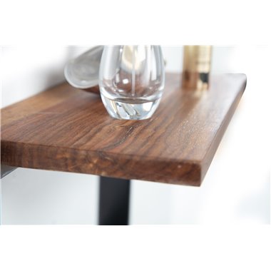 Półka ścienna 35x70x15 cm Sheesham Lite drewno / metal Półka wisząca Industrial | Projekt pływającej półki prostokątnej | Półka 