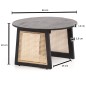 Wohnling Stolik VIENNA rattan czarne mango 65 x 65 x 40cm / WL6.834