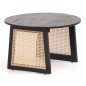 Wohnling Stolik VIENNA rattan czarne mango 65 x 65 x 40cm / WL6.834