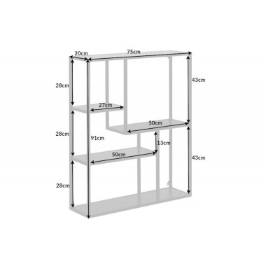 Invicta Regał SLIM LINE marmur antracyt 91 x 75cm / 44182