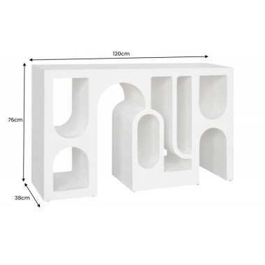 Invicta Konsola ART AMBIENTE biały beton 120 x 76 x 38cm / 44308