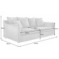 Invicta HEAVEN Sofa 3 osobowa szare Bouclé 202cm / 44190