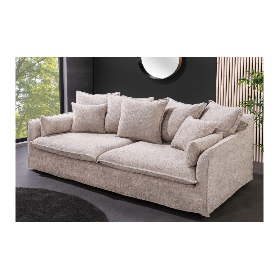 Invicta HEAVEN Sofa 3 osobowa szampański Bouclé 202cm / 44185