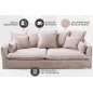 Invicta HEAVEN Sofa 3 osobowa szampański Bouclé 202cm / 44185