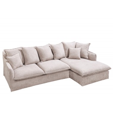 Invicta HEAVEN Sofa narożna szampańskie Bouclé 255cm / 44187