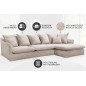 Invicta HEAVEN Sofa narożna szampańskie Bouclé 255cm / 44187