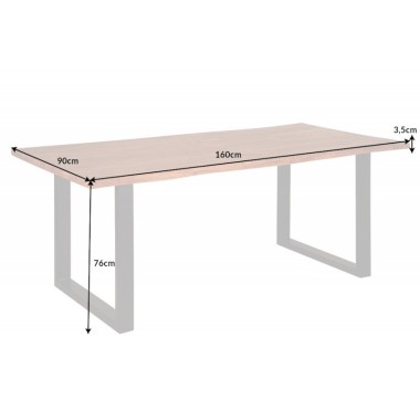 Invicta Stół do jadalni MAMMUT akacja 160cm / 43484