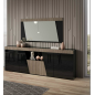 ETNA BLACK Włoska komoda 4 drzwiowa z LED 209 x 85 x 47cm ETNA BLACK Włoska komoda 4 drzwiowa z LED 209 x 85 x 47cm