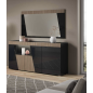 ETNA BLACK Włoska komoda 3 drzwiowa z LED 158 x 85 x 47cm ETNA BLACK Włoska komoda 3 drzwiowa z LED 158 x 85 x 47cm