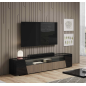ETNA BLACK Włoska Szafka RTV z oświetleniem LED 209 x 46 x 47cm ETNA BLACK Włoska Szafka RTV z oświetleniem LED 209 x 46 x 47cm