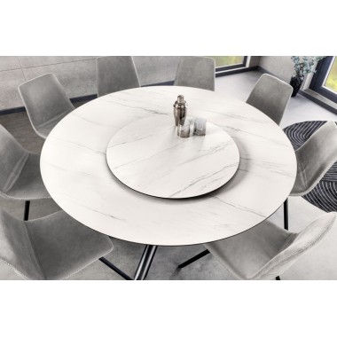 Invicta Stół do jadalni SPIN ceramiczny z białego marmuru 150cm / 44225