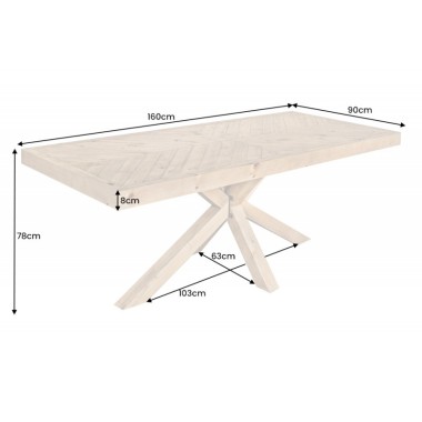 Invicta Stół do jadalni MOSAIK naturalna sosna 160cm / 44089