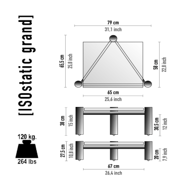 ISOstatic grand Półka modułowa podłogowa silver chrome 79 x 27.5cm/h