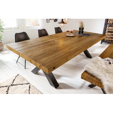 Invicta THOR Stół do jadalni lite sosna vintage brąz 200cm / 43676