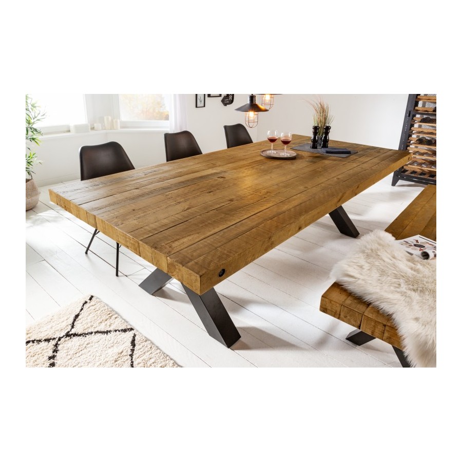Invicta THOR Stół do jadalni lite sosna vintage brąz 200cm / 43676 Invicta THOR Stół do jadalni lite sosna vintage brąz 200cm / 43676