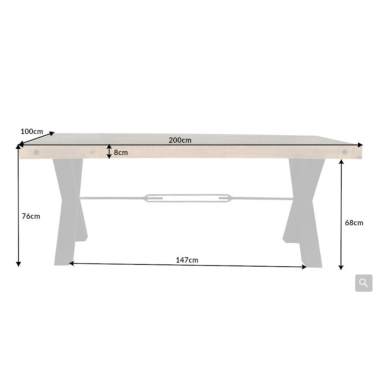 Invicta THOR Stół do jadalni lite sosna vintage brąz 200cm / 43676
