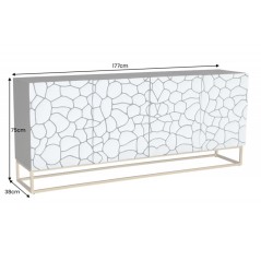 Invicta Komoda wysoka VULCANO czarno brązowa mozaika 177 x 75cm / 44651