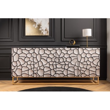 Invicta Komoda VULCANO czarno biała mozaika 177 x 75cm / 44646
