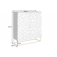 Invicta Komoda wysoka VULCANO czarno biała mozaika 120cm / 44645