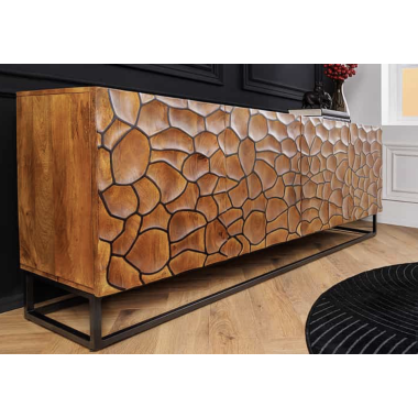 Invicta Komoda wysoka VULCANO czarno brązowa mozaika 177 x 75cm / 44651