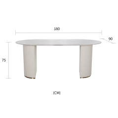 Livin Hill Stół do jadalni MODIG optyka marmuru 180cm / M95