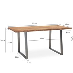 Wohnling Biurko MAMMUT akacja 120 x 60 x 76cm / WL7.266