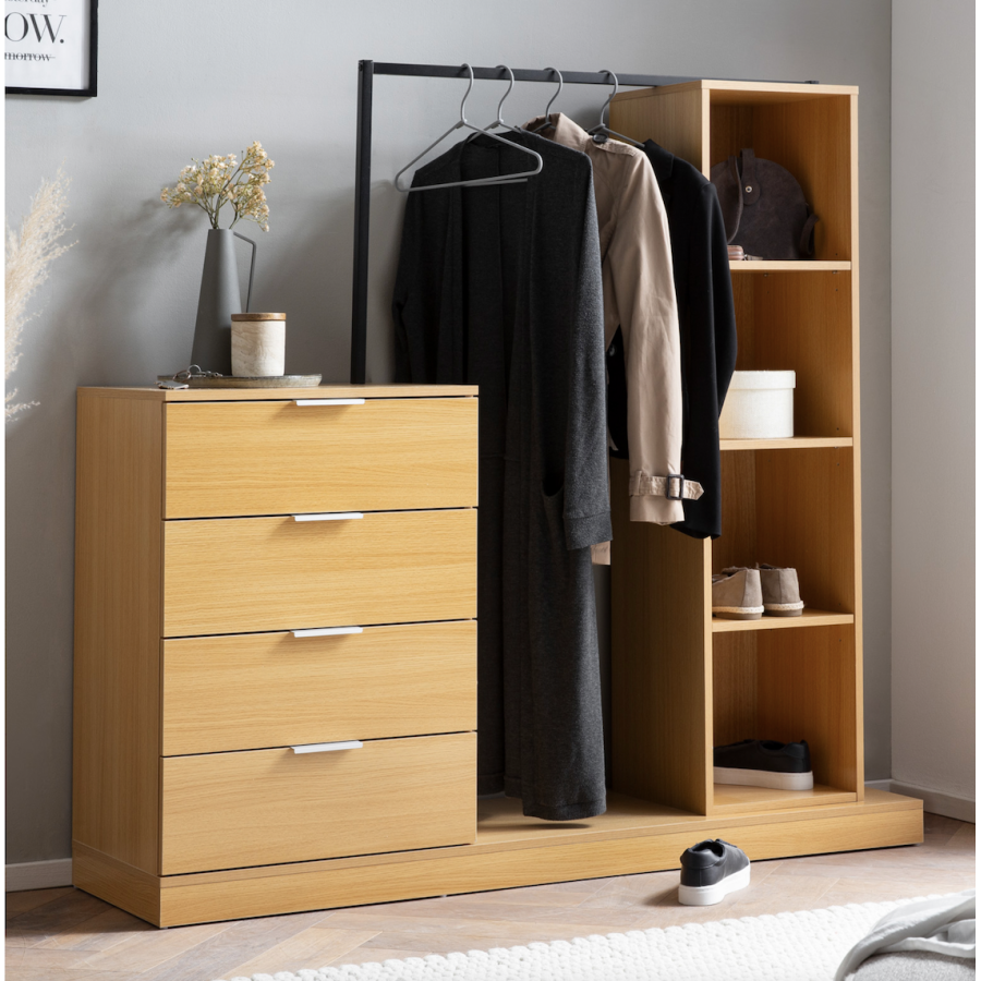 Wohnling Garderoba w optyce dębu 145cm / WL6.900 Wohnling Garderoba w optyce dębu 145cm / WL6.900